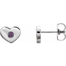 Load image into Gallery viewer, Sterling Silver Chatham¬Æ Created Alexandrite Heart Earrings
