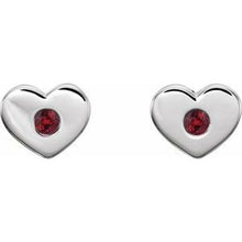 Charger l&#39;image dans la galerie, Sterling Silver Ruby Heart Earrings
