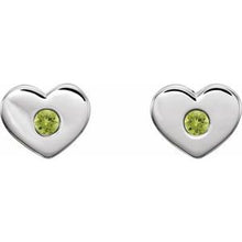Load image into Gallery viewer, Sterling Silver Peridot Heart Earrings
