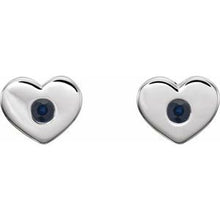 Load image into Gallery viewer, Sterling Silver Blue Sapphire Heart Earrings
