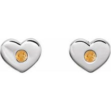Load image into Gallery viewer, Sterling Silver Citrine Heart Earrings
