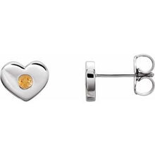 Load image into Gallery viewer, Sterling Silver Citrine Heart Earrings
