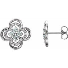 Load image into Gallery viewer, Platinum 1/4 CTW Diamond Clover Earrings
