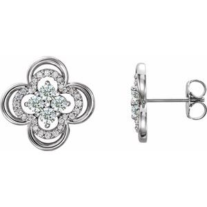 Platinum 1/4 CTW Diamond Clover Earrings