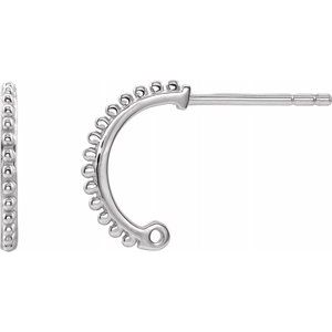 Beaded J-Hoop Earring Top