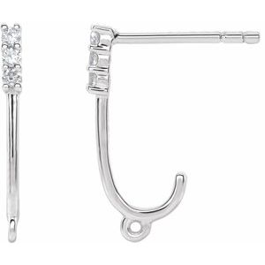 Accented J-Hoop Earring Top