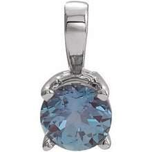 Charger l&#39;image dans la galerie, Sterling Silver 3 mm Round Imitation Alexandrite Birthstone Pendant
