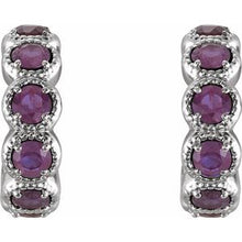 Load image into Gallery viewer, Sterling Silver Alexandrite Hoop Earrings
