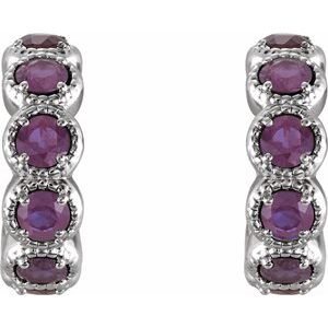 Sterling Silver Alexandrite Hoop Earrings