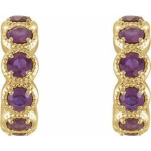 Load image into Gallery viewer, 14K Yellow Alexandrite Hoop Earrings
