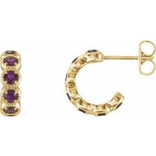 Load image into Gallery viewer, 14K Yellow Alexandrite Hoop Earrings
