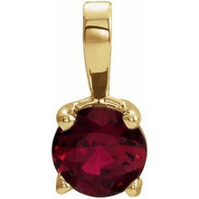 Load image into Gallery viewer, 14K Yellow 5 mm Round Ruby Birthstone Pendant
