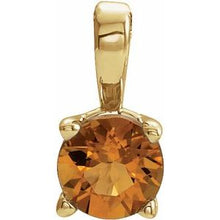 Load image into Gallery viewer, 14K Yellow 3 mm Round Citrine Birthstone Pendant
