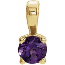Load image into Gallery viewer, 14K Yellow 3 mm Round Amethyst Birthstone Pendant
