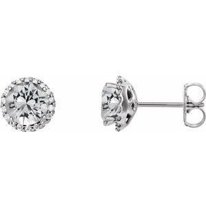 Sterling Silver 1 1/3 CTW Diamond Earrings