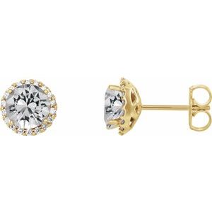 14K Yellow 1 1/3 CTW Diamond Earrings