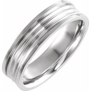 Sterling Silver 6 mm Grooved Band Size 10