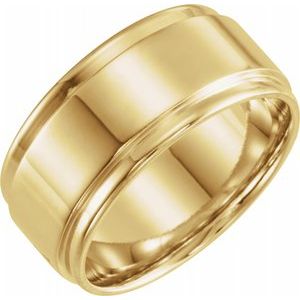 Taille de bande à bord plat 18K jaune 10 mm [cv2