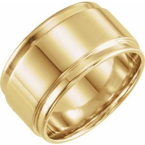 18K Yellow 12 mm Flat Edge Band Size [cv2