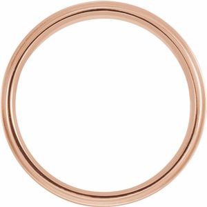 18K Rose 12 mm Flat Edge Band Size [cv2