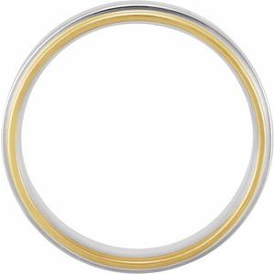 18K Yellow & Platinum 7.5 mm Flat Edge Band Size [cv2