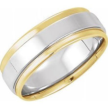 Load image into Gallery viewer, 18K Yellow &amp; Platinum 7.5 mm Flat Edge Band Size [cv2
