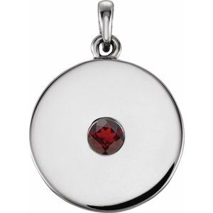 Red Garnet Mozambique Garnet Disc Pendant