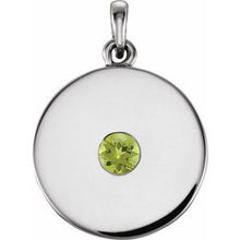 Load image into Gallery viewer, Sterling Silver Peridot Disc Pendant
