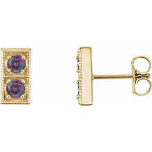 Load image into Gallery viewer, 14K Yellow Alexandrite Two-Stone Earrings
