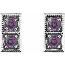 Load image into Gallery viewer, 14K White Alexandrite Two-Stone Earrings
