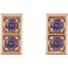 Load image into Gallery viewer, 14K Rose Alexandrite Two-Stone Earrings
