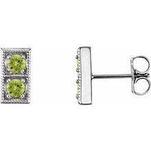 Load image into Gallery viewer, Sterling Silver Peridot Two-Stone Earrings
