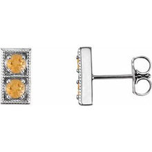 Load image into Gallery viewer, Sterling Silver Citrine Two-Stone Earrings
