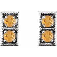 Load image into Gallery viewer, Sterling Silver Citrine Two-Stone Earrings
