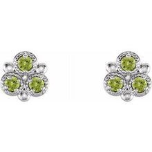 Load image into Gallery viewer, Sterling Silver Peridot Three-Stone Earrings
