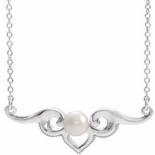 Charger l&#39;image dans la galerie, Sterling Silver Freshwater Cultured Pearl Bar 18&quot; Necklace
