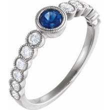 Load image into Gallery viewer, 14K White Blue Sapphire &amp; 1/2 CTW Diamond Ring

