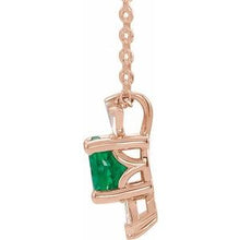 Load image into Gallery viewer, 14K Rose Emerald &amp; 1/6 CTW Diamond Necklace
