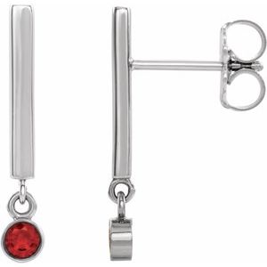 Bezel-Set Bar Earrings