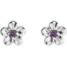 Load image into Gallery viewer, Sterling Silver Youth Imitation June Birthstone Flower Earrings
