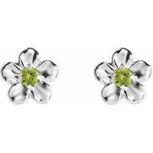 Load image into Gallery viewer, Sterling Silver Youth Imitation August Birthstone Flower Earrings
