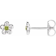 Load image into Gallery viewer, Sterling Silver Youth Imitation August Birthstone Flower Earrings
