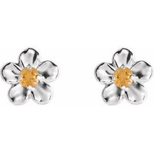 Load image into Gallery viewer, Sterling Silver Youth Imitation November Birthstone Flower Earrings

