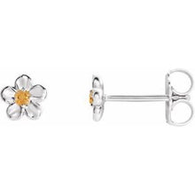 Load image into Gallery viewer, Sterling Silver Youth Imitation November Birthstone Flower Earrings
