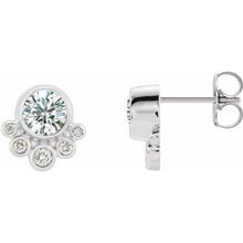 Load image into Gallery viewer, Sterling Silver 5/8 CTW Diamond Earrings
