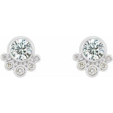 Load image into Gallery viewer, Sterling Silver 5/8 CTW Diamond Earrings
