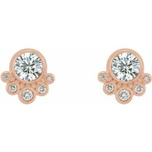 Load image into Gallery viewer, 14K Rose 5/8 CTW Diamond Earrings
