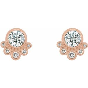 14K Rose 5/8 CTW Diamond Earrings