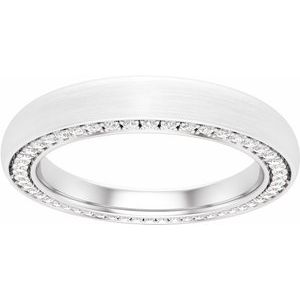 Bande de diamant platine 3 mm 1/2 CTW avec finition satinée taille 5,5