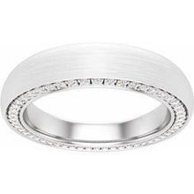 Load image into Gallery viewer, Platinum 4 mm 1/2 CTW Diamond Band with Satin Finish Size 7.5
